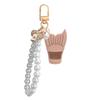 Creative Silicone Lip Balm Holder Pearl Necklace Portable Keychain Lip Gloss Cap Flexible Colorful Lipgloss Sleeve Gift