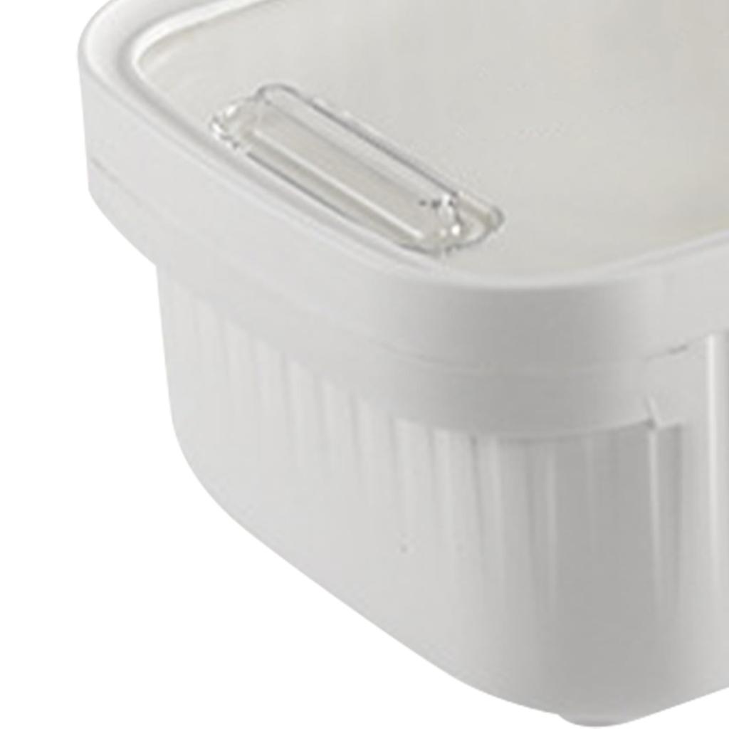 Plastová nádoba na rýži s velkou kapacitou, vzduchotěsná s víkem, zásobník na rýži pro obilí, cereálie, mouky, bílá 5 kg