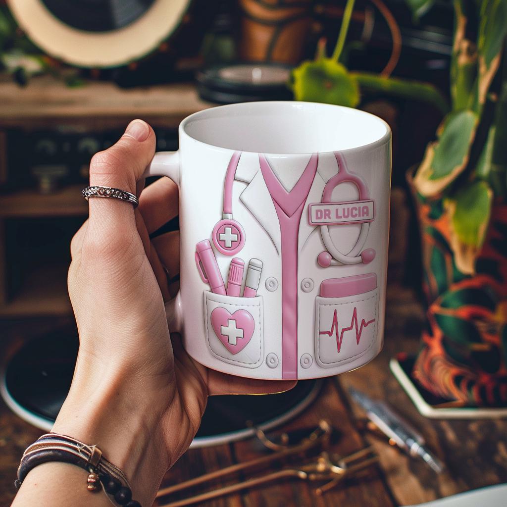 Customized Doctor Theme Ceramic Mug Personalized Gifts for Doctors Coffee Mugs White Personalized Mugs for Men And Women 301-400ml