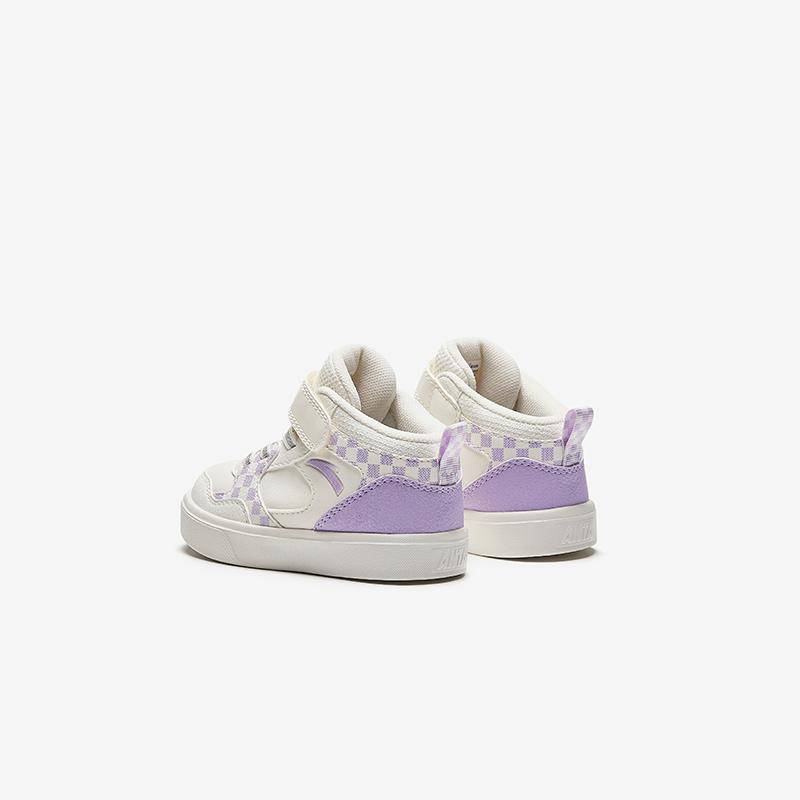 Anta Kids Synthetic Leather Fashion Versatile Lightweight Shock Absorbing Waterproof High-Top Walking Shoes Baby Shoes A22440050-1
