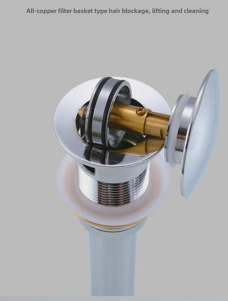 Copper Bounce Drainer for Bathroom Handwashing Basin with Deodorizing Drain Pipe