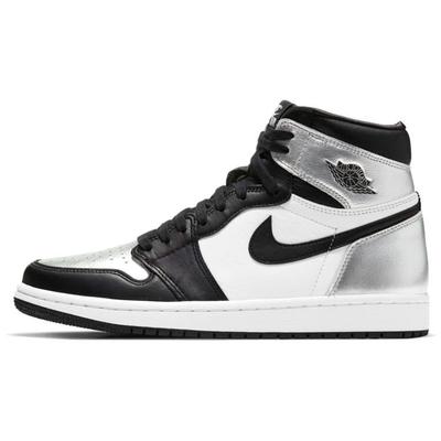 Air 1 Retro High OG Silver Toe Women Sneakers Black Metallic-Silver White CD0461-001