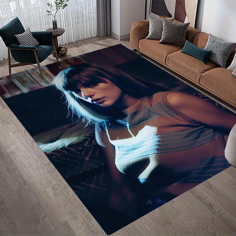 Taylor Swift Home Sofa Decoration for Living Room & Bedroom, Non‑Slip Play Flannel Floor Mat for Game Room