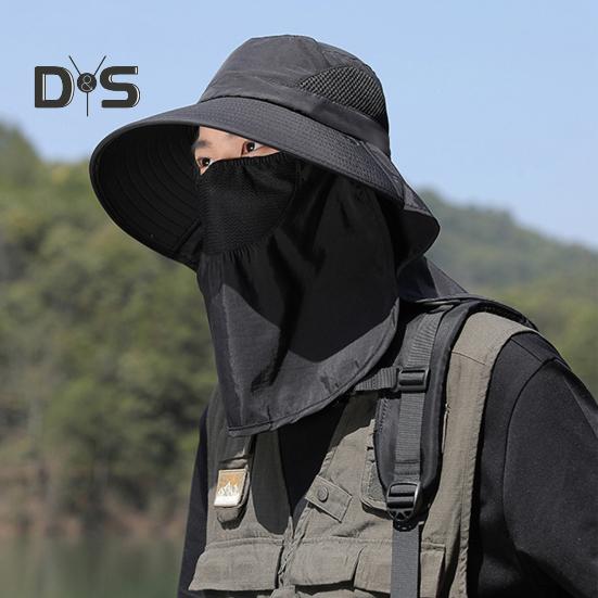 Wide Brim Bucket Hat UPF 50+ UV Protection Sun Hat Summer Outdoor Fishing Visor Hat with Neck Flap And Face Guard for Camping Hiking Gardening