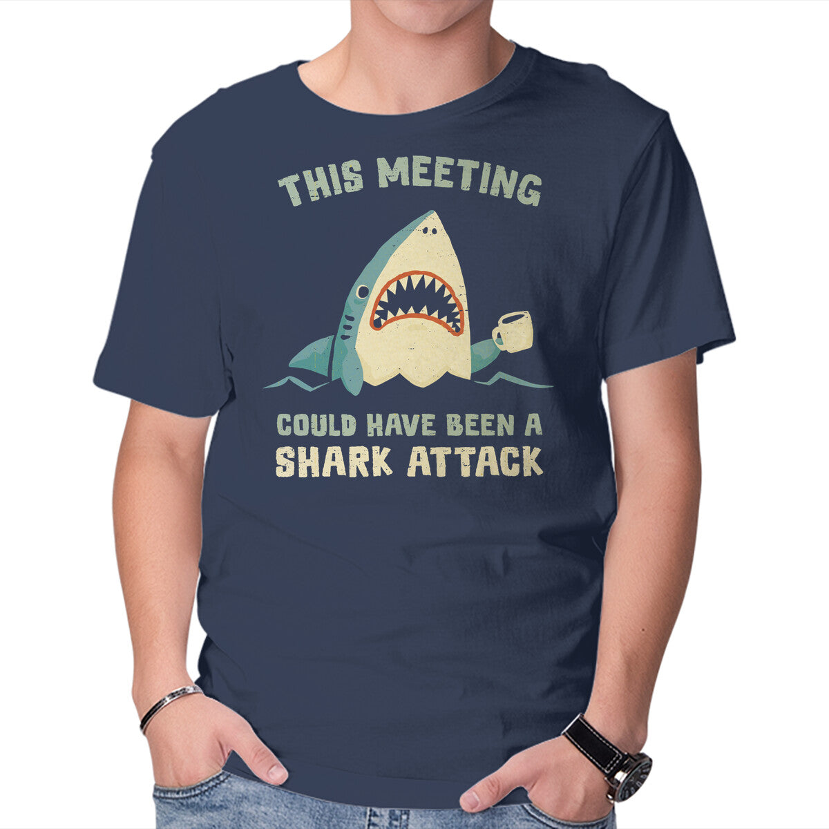 Unisex Crew Neck T-Shirt Could Have Been A Shark Attack Graphic Short Sleeve Casual Tee XXXXL