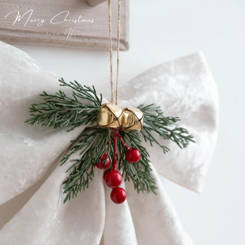 Classical Joyful Bows Ornament Cloth Designs Christmas Tree Fabric Decors Ideal for Christmas Decorations Year After Year