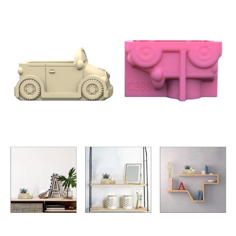 Formă din silicon din gips pentru autoturisme, bricolaj, suculente, ghiveci de flori din beton, vază, ipsos, mucegai de ciment, matriță de lut, matriță pentru suport de lumânare