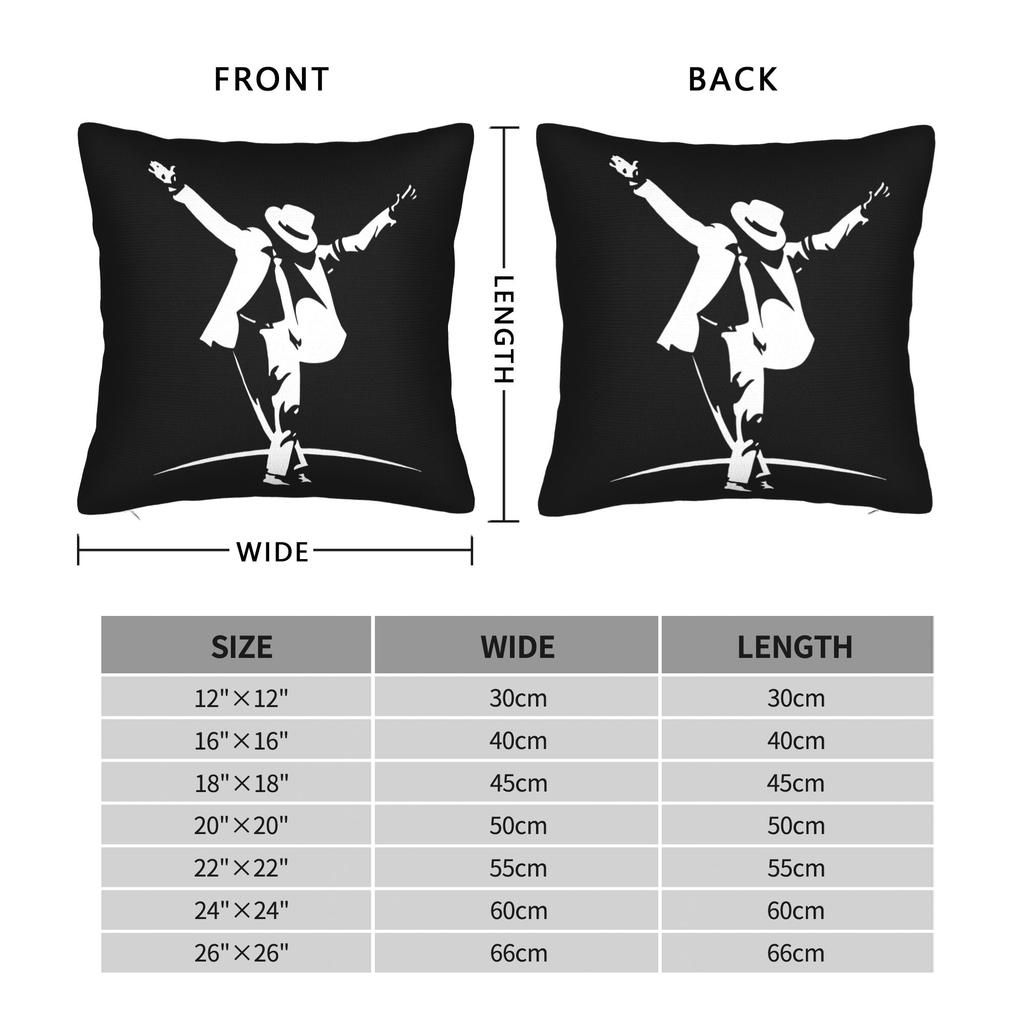 Music Singer Musician Mj King Of Pop Square Pillow Cases Cushion Covers Custom Zipper Decorative Pillowcase For Bed 40X40Cm
