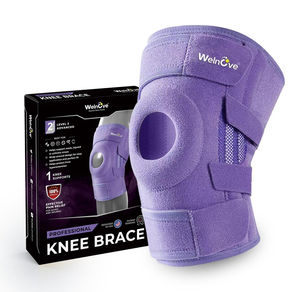 Adjustable Knee Brace With Side Stabilizers Patella Gel Pad For Running Cycling Climbing Support