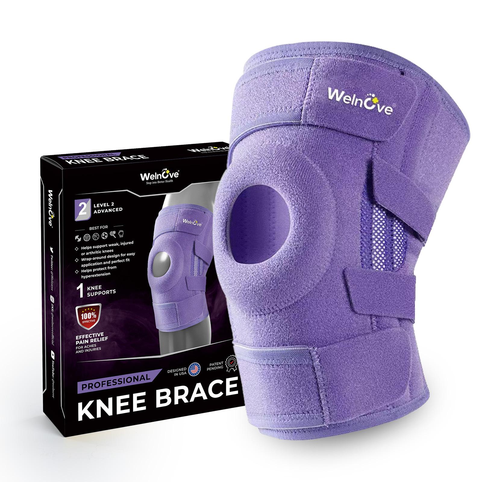 

Durable And Safe Adjustable 1Pcs New Knee Brace With Side Stabilizers & Patella Gel Padsknee Support For Cyclingrunningclimbing Running