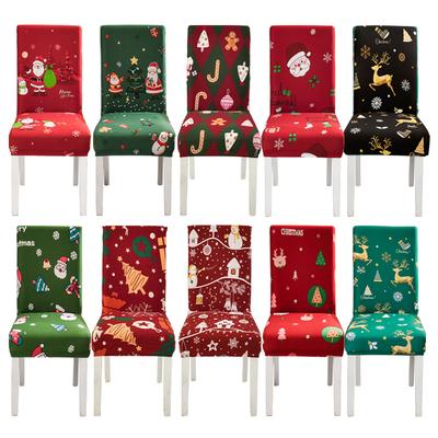 Christmas Decoration Stretch Covers Chair Cover For Dining Room Office Banquet Chair Protector Elastic Material Armchair Cover