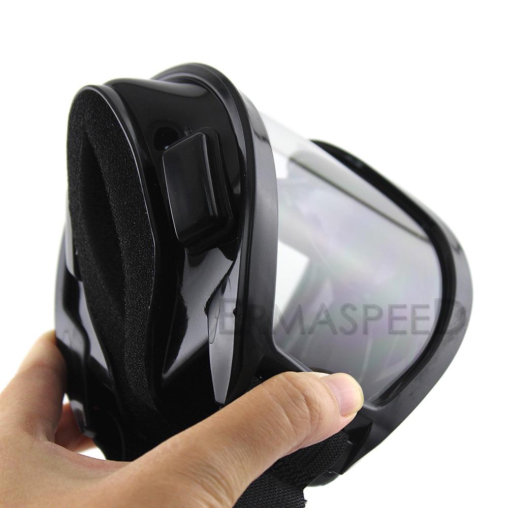 Black Motorcycle Goggles Windproof Dustproof Motocross Off Road Hiking Cycling Dirt Bike Racing Eye Glasses Unisex Clear