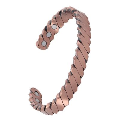 Magnetic Bracelet Open Bangle Red Copper Magnet Health Bracelet [ZIYMU] 6-Bead Men's type.A Zm-b-031
