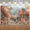 Sparkling Underwater Backdrop Starfish Shells Romantic Ocean Theme Baby Shower Birthday Party Home Decor Photography Background16