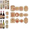 Holiday Wine Bottle Decals With Vintage Theme For Christmas Table Setting
