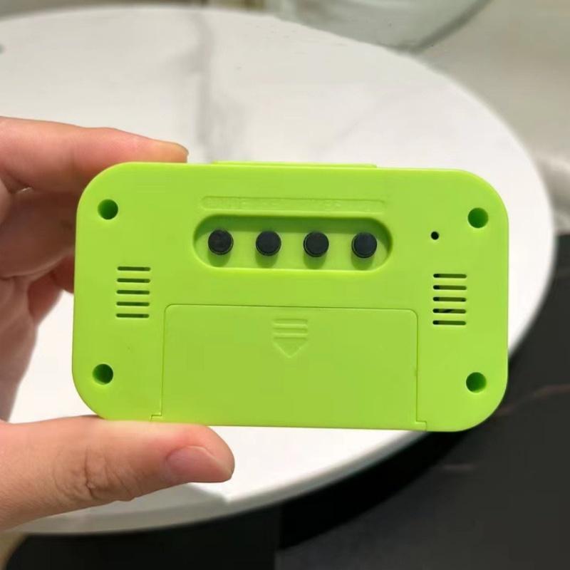 Smart Digital Alarm Clock Black White LCD Display with Temperature Calendar Timer Led Light for Bedroom Office (Without Battery)