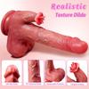 5-in-1 Telescopic Rotating Dildo Vibrator – Tongue Licking Clitoral Stimulator,Thrusting & Heating G-Spot Anal Toy,Hands-Free Base for Women & Couples