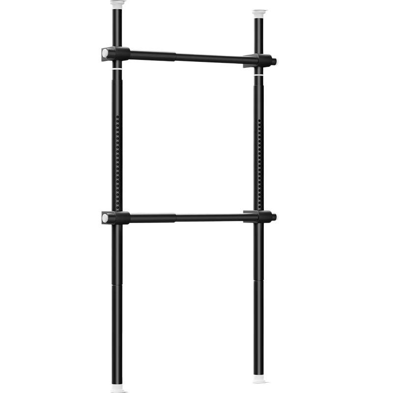 Adjustable Wardrobe Rack: Retractable Floor-to-Ceiling Clothes Hanger and Storage for Bedroom Use.