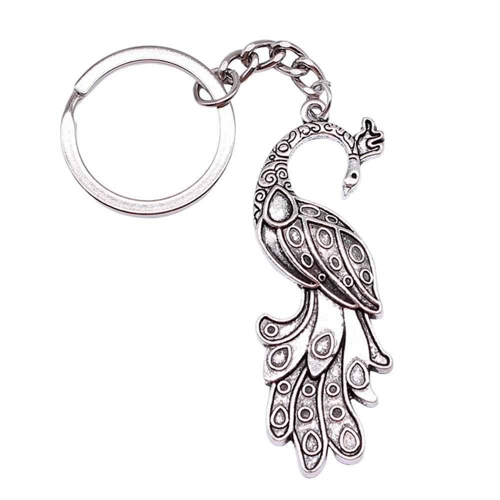 Pfauen Emaille Charms Eulen Schlüsselanhänger Vogel Anhänger Schlüsselring 28mm