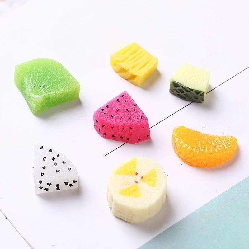 10Pcs Mini Artificial Fruit Slice Resin Charms With Realistic Look And Assorted Styles Perfect For Diy Craft Phone Case Decor
