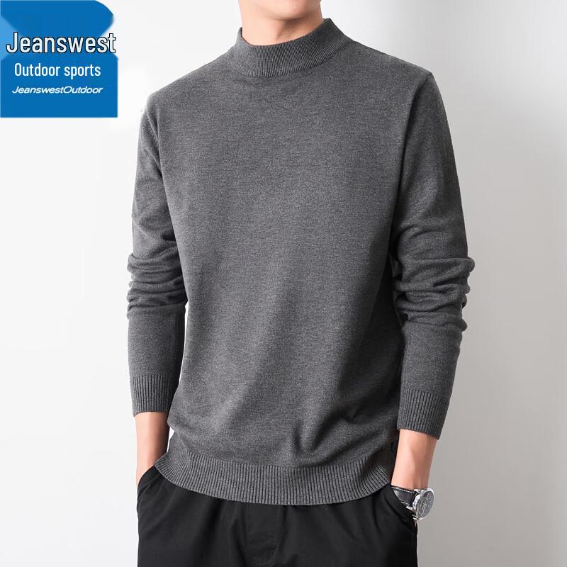 

Jeanswest Men s Autumn/Winter Mock Neck Knit Sweater XL
