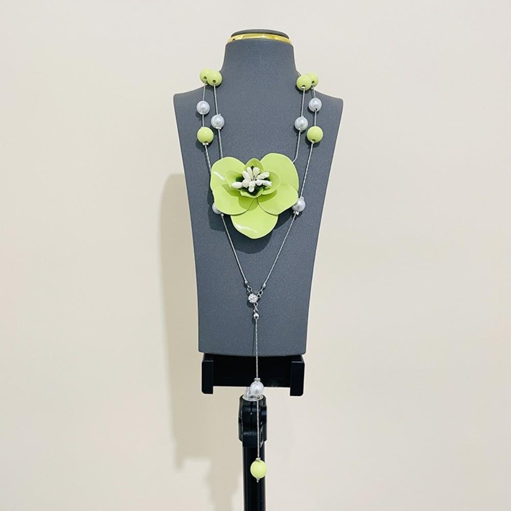 Collier Empilé Orchidée Phalaenopsis de Luxe Pendentif Fleur Exquis Haut de Gamme Polyvalent