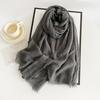 Vreovor Solid Color Scarves Autumn Winter  Women'S Retro Monochrome Medium Length Decorative Long Shawls