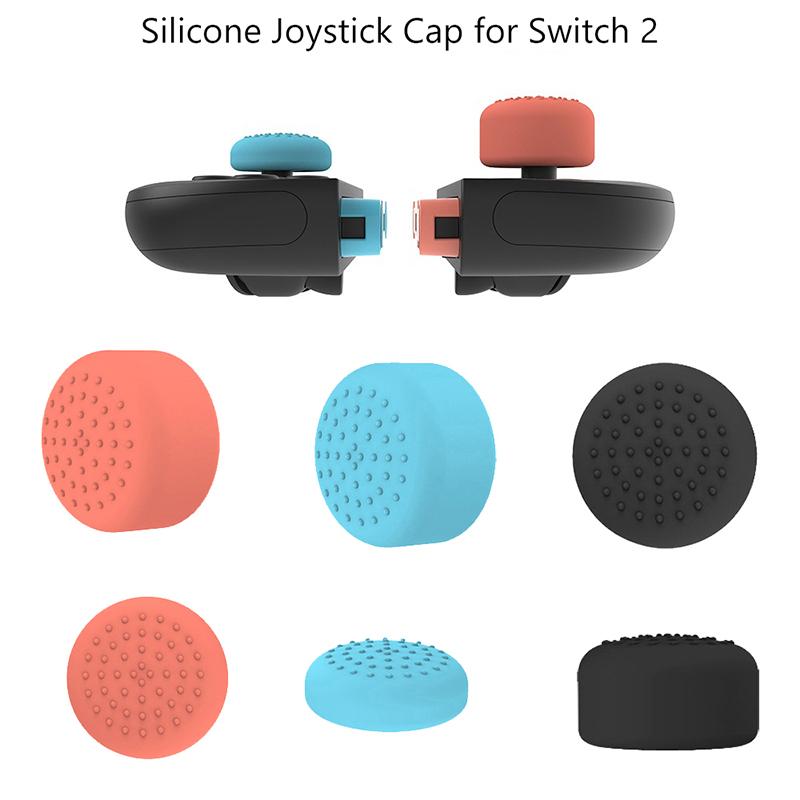 4/6 szt. Silikonowy antypoślizgowy zestaw nakładek na joystick do Switch 2, osłona joysticka, nasadka na kciuk, nakładka na grip kontrolera, skin, etui na gamepad Joycon