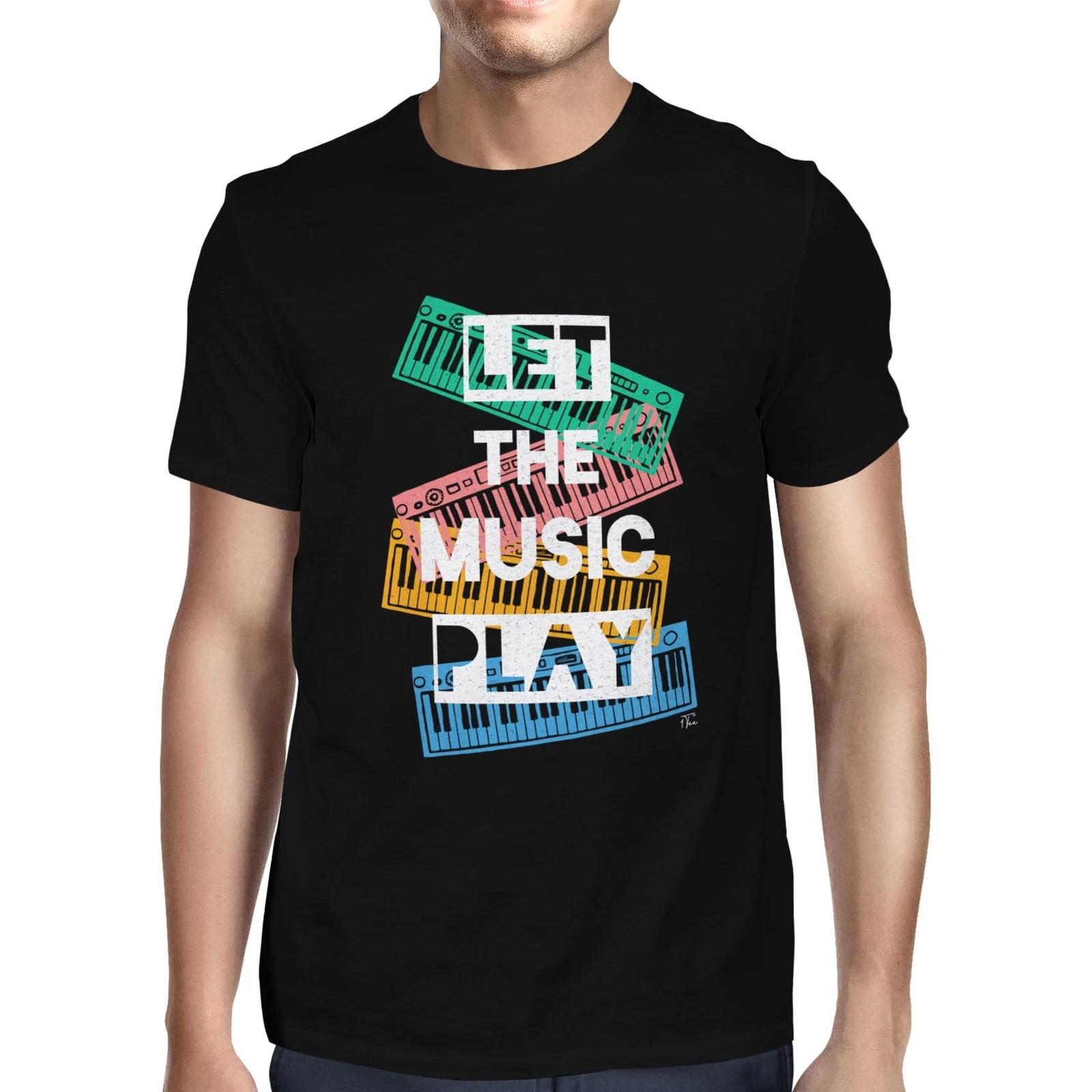 1Tee Mens Let The music Play Slogan T-Shirt XXXXL