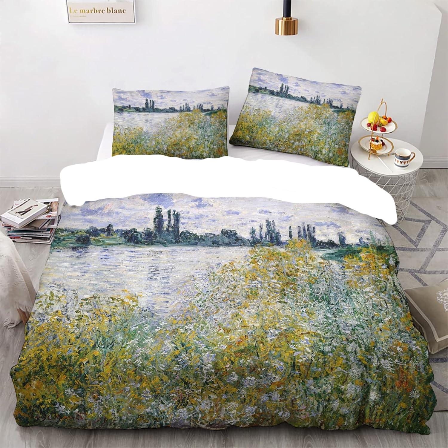 

Пододеяльник размера «Квин» Ван Гог «Цветущий абрикос» Комплект постельного белья с 2 наволочками Узорчатый пододеяльник Мягкая легкая микрофибра EU Single(135x200cm)