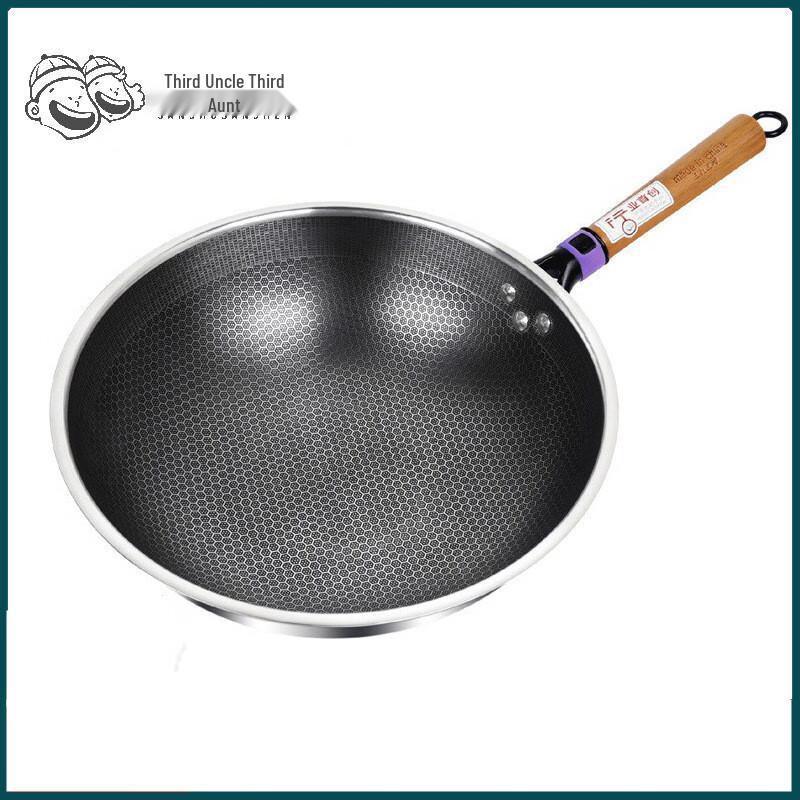 304 Stainless Steel Non-Coated Wok