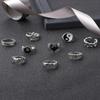 Retro Ring Dripping Oil Love Butterfly Chain Snake Shape 9 Piece Set Ring
