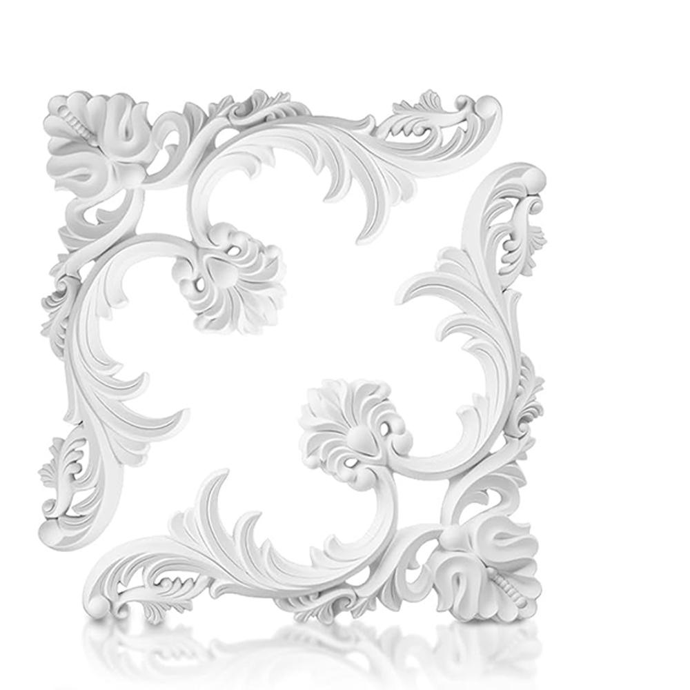 PU Ceiling Molding Corners Murals Trim Flower Background Wall Molding Kit Decorative Panels for Wall Medallion Ceiling