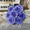 Künstliche Blumen 7-Köpfige Göttin Rosen Bündel Restaurant Dekoration Seiden-Fake-Blumen Simulation Grüne Rose Halle Dekorativ
