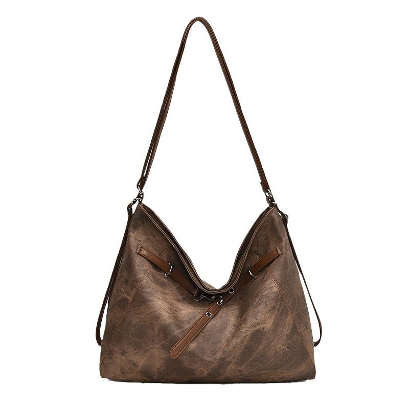 Multi-purpose large-capacity retro 2025 new autumn and winter casual solid color single double shoulder crossbody commuter single shoulder tote bag