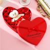 Rose Flower Gift Box with Bear Heart Shape Gift Box for Valentines Day Mothers Day Wedding Home Party Decor Artificial Flowers