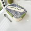 ZISIZ Double-Layer 304 Stainless Steel Insulated Divided Lunch Box with Cutlery