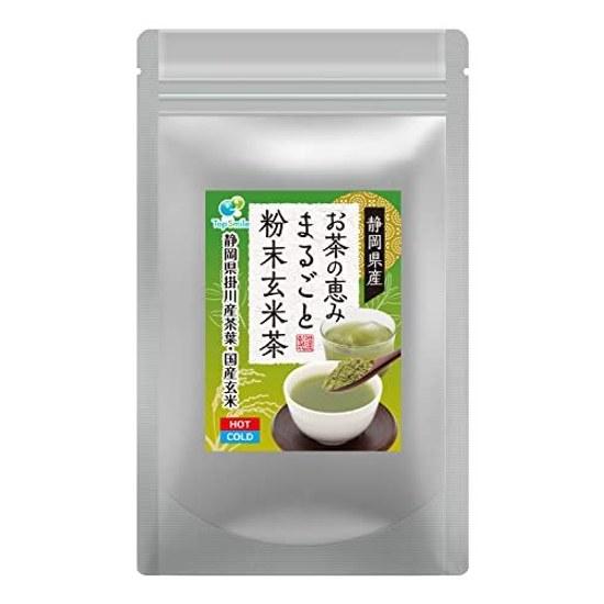Shizuoka Prefecture produced tea whole powder genmaicha leaves from Kakegawa domestic brown rice used nutritious eat shochu mix my bottle 200 cups (1)