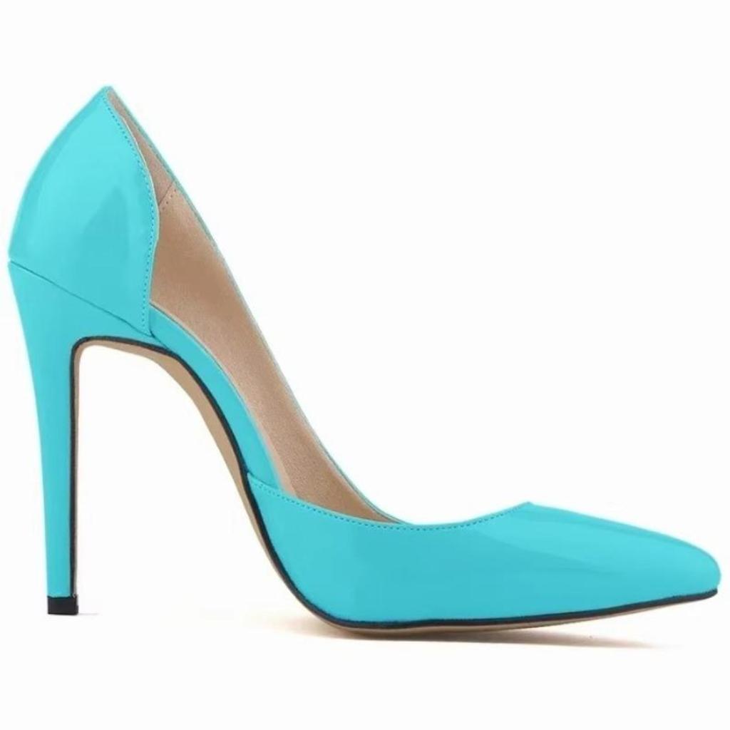 LOSLANDIFEN Two-Piece Women Pumps Pointed Toe Patent Leather Fashion High Heel Shallow  Woman Office Wedding Shoes