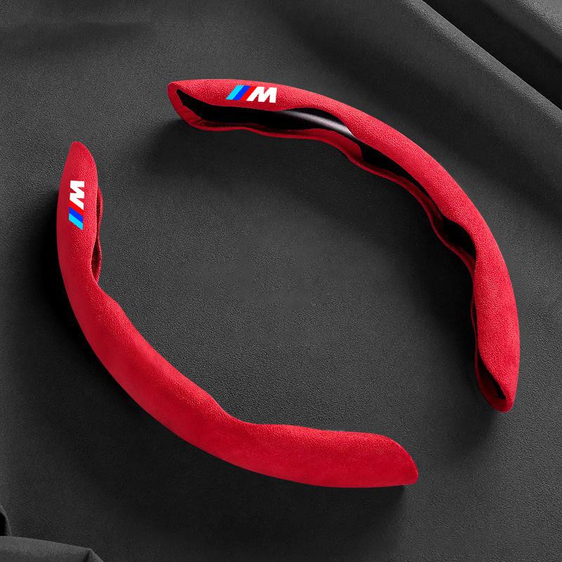 Suede Leather Car Steering Wheel Anti-slip Cover For BMW 1 2 3 4 5 7 Series M E46 E36 E34 F10 E90 F30 E60 F30 E53 E30 Accessory VT1