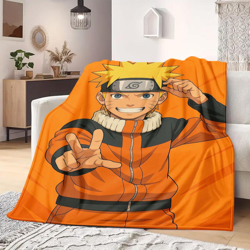 Naruto Cartoon Flannel Blanket Lovely Print For Home Sofa Bed Chair Picnic Travel -HE21