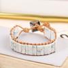 Bohemian Stone Bracelet Handmade Natural Stone Tube Beads Bangle Adjustable Unisex Boho Bracelet Gift for Him Her