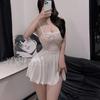 Yiyue's New Erotic Lingerie, Sexy Lace Seductive Nightgown, Hot Nightclub See-through Pajamas, No-take Uniform 8866