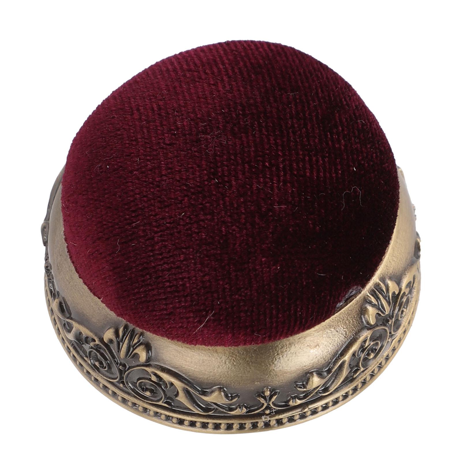 

Винтажная подушечка для булавок, мягкая, эластичная, металлическая основа, форма полусферы, ретро подушечка для иголок для шитья