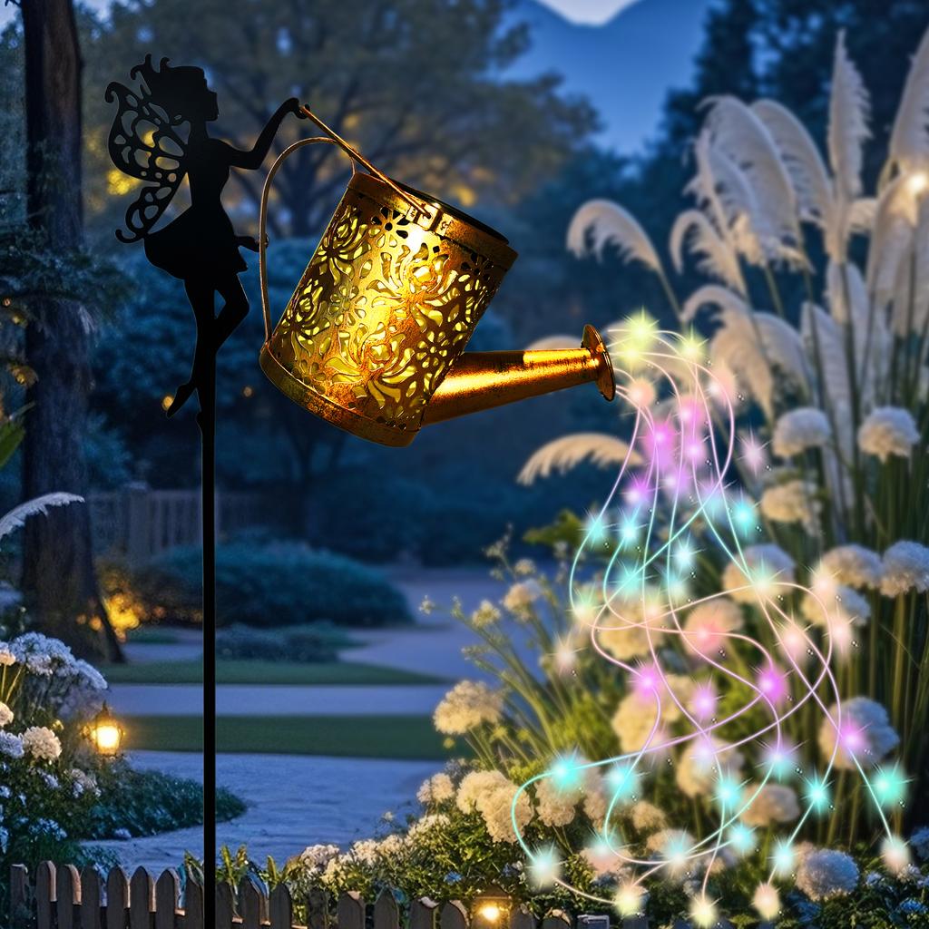 Solar Flower Fairy Kettle Light, Lawn Landscape Light, Suitable for Outdoor Garden, Terrace, Party Decoration and Holiday Gift