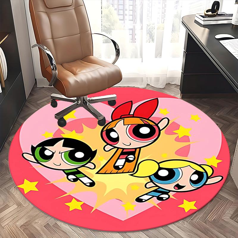 Powerpuff Girls, Chair mat Round Rug Office carpet, Non slip, Suitable for Living Rooms, Bedrooms,Decor1205635a
