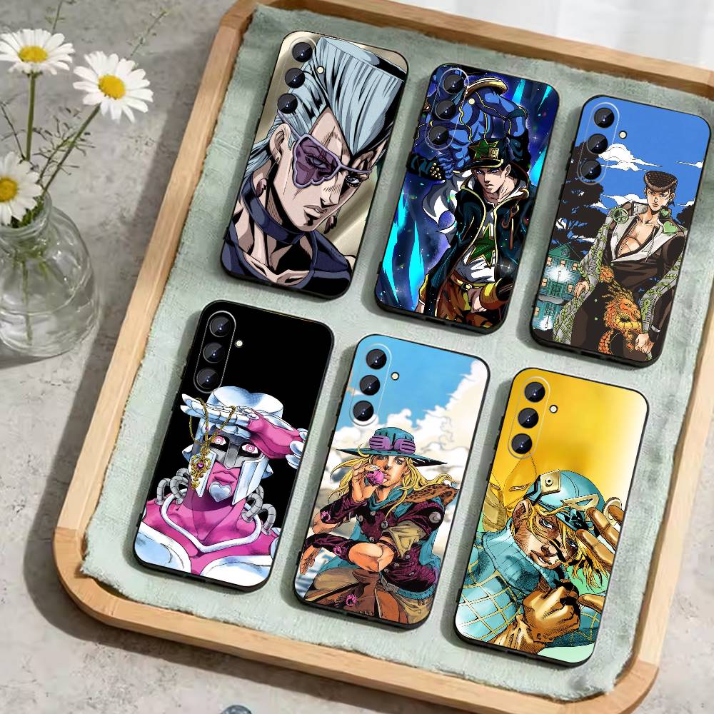 Anime Jojos Bizarres Adventures Phone Case For Samsung Galaxy A73,21,22,32,71,53,52,51,80,5G Soft Black Cover