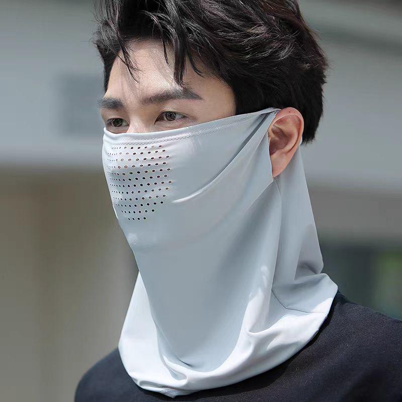 Sunscreen Ice Silk Face Mask & Neck Gaiter for Men & Women - Sunshade Veil for Cycling & Driving