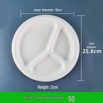 Chulu Green Disposable 3-Compartment Paper Plates