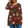 Women's Fashionable Casual Long Sleeved Plus Size  Print Top Plus Size Floral Print Top